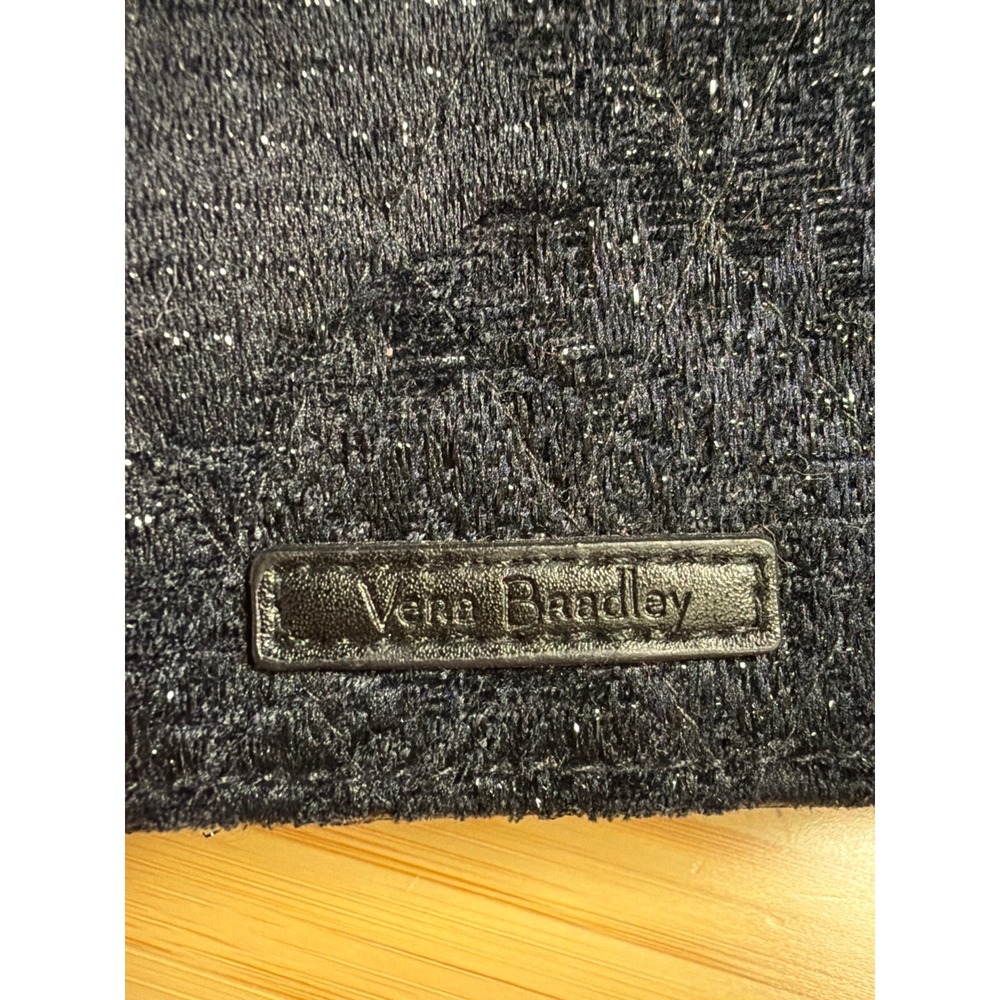Vera Bradley Black RFID Zip Around Wallet Clutch Quilted Shimmer - Picture 2 of 10